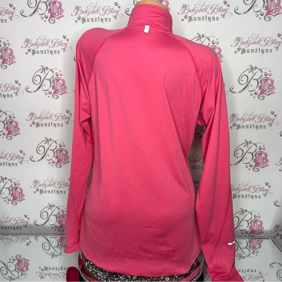 Nike dri fit running sweater pull over hoodie half zip up pink soft buttery y2k - Picture 12 of 16